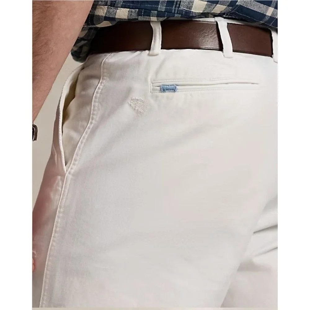Polo Ralph Lauren Khaki Chino Pants Repaired Patchwork Distressed Size 48x34 NWT